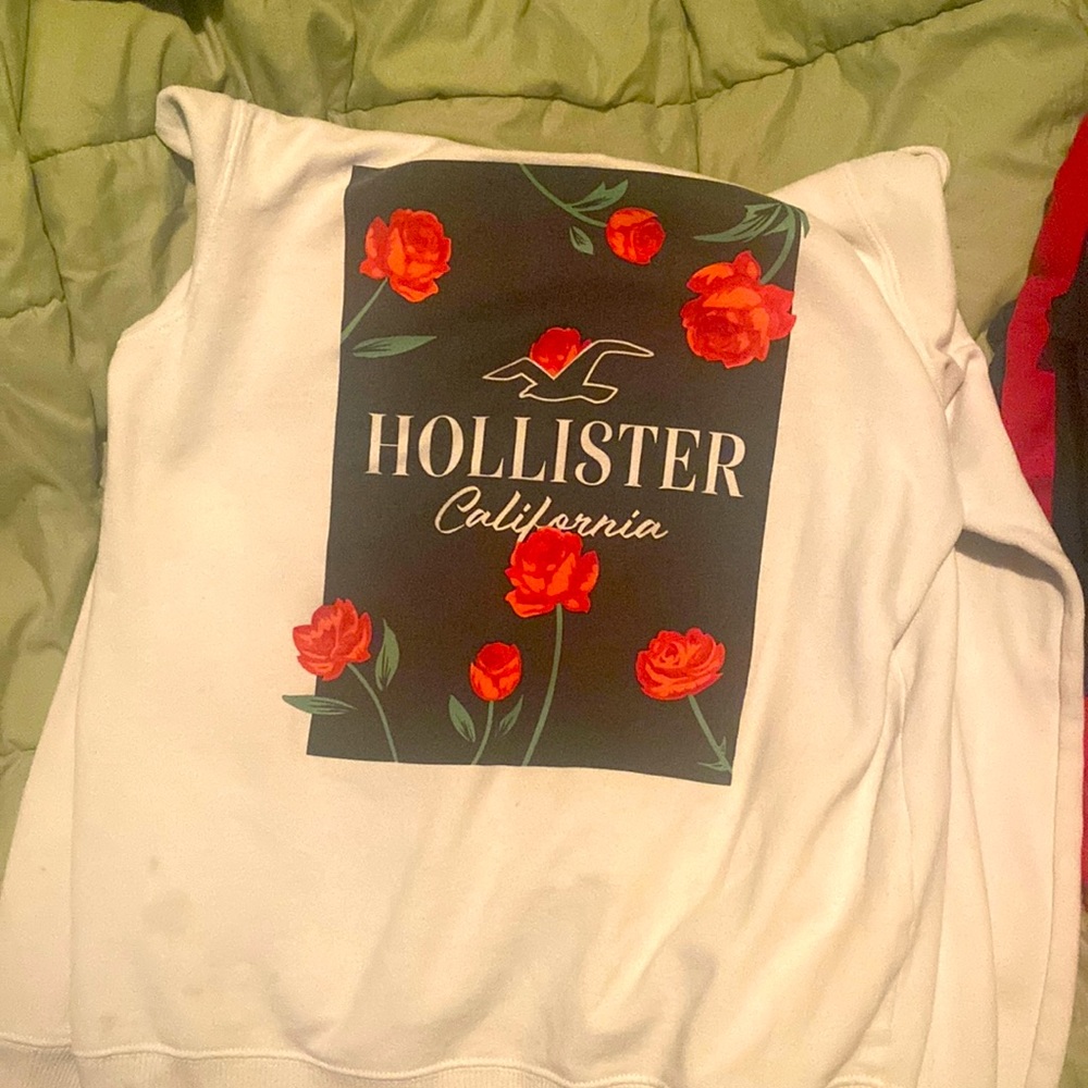 white rose logo on the back Hollister hoodie